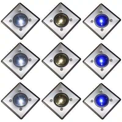 £8.99 • Buy Solar Powered LED Deck Lights White Or Blue Stainless Steel Decking Oxbridge