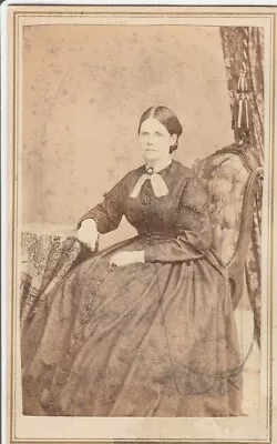 N. Vassalboro ME~BW Hinds Photographer~Lady In Chair~Carte De Visite~c1875 CDV • $10