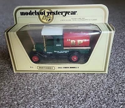 Matchbox Models Of Yesteryear Y3 - 1912 Ford Model T Tanker - BP • £12.50