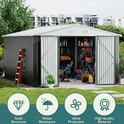 Metal Garden Shed Sheds 10 X 12FT 10 X 10FT 8x6FT Outdoor Storage House Lockable • £229.95