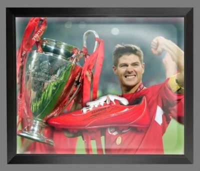 £165 • Buy Steven Gerrard Hand Signed Red Custom Made Football Boot In A Dome Frame £165