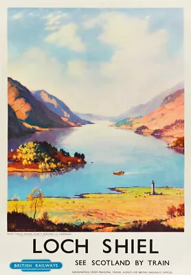 VINTAGE RAILWAY POSTER Loch Shiel Scotland Glenfinnan Scottish ART PRINT A3 A4  • £5.99