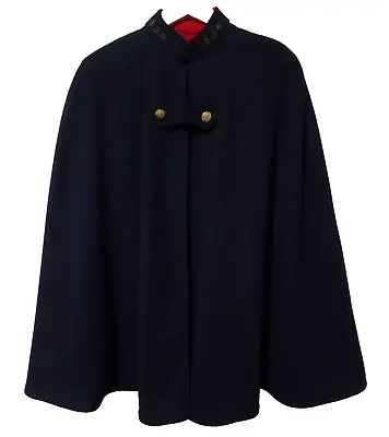 Vintage 40s 50s Royal Uniform Co. Navy Blue Lined Red Wool Uniform Nurses Cape • $112.49