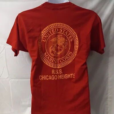 Vintage Single Stitch US Marine Corps Devil Dogs Graphic Logo T Shirt Large USA • $26.99
