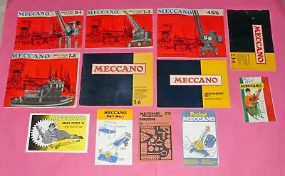 13 X 1960s & 70s Meccano Manuals & Other Ephemera. Bargain Price. • £5