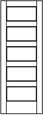 5 Panel Flat Equal Panels Stile&Rail Interior Wood Doors 20 Species -Model# 5TMH • $188
