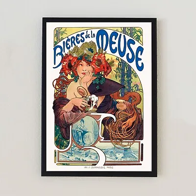 1897 Vintage Alphonse Mucha Art Nouveau Poster Retro Home Decor 7x5 Wall Print • $6.15