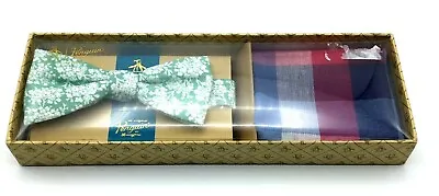 Original Penguin Floral Bow Tie & Pocket Square - Mint Green (New) • $18.99