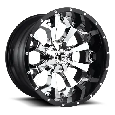 1 22 Inch Chrome Black Wheels Rims Fuel D246 22x12  Chevy GMC Truck 6x5.5 Lug • $891