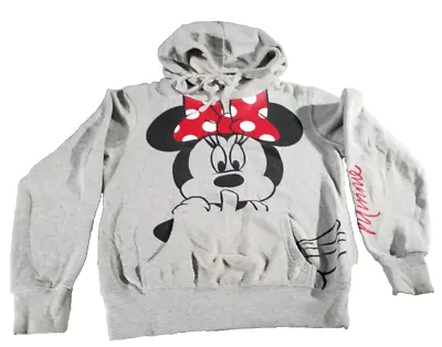 Disney Minnie Mouse Gray Hoodie Pullover Sweatshirt  Size Child 3/5 • $15