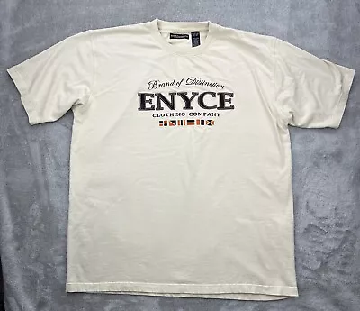 Vtg Enyce Shirt Mens XXL Beige Y2K Baggy Hip Hop Streetwear Skater Short Sleeve • $17.99