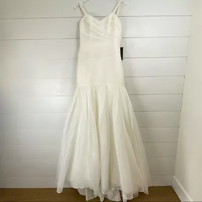 NWT WHITE By Vera Wang 6 Organza Feminine Ivory Wedding Dress • $209.22