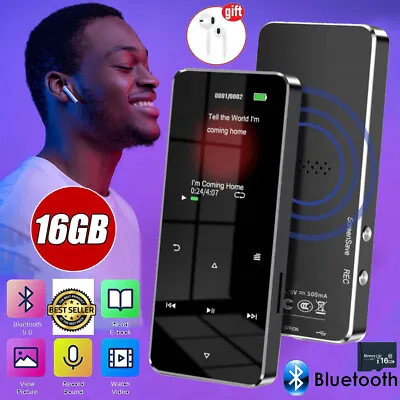 16GB Bluetooth MP3 MP4 Player HiFi Lossless Music Player Recorder Sport Player • £17.89