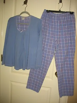 MOTHERHOOD MATERNITY Blue Plaid Nursing Pajamas Shirt & Pants Sz Medium Cotton • $9.99