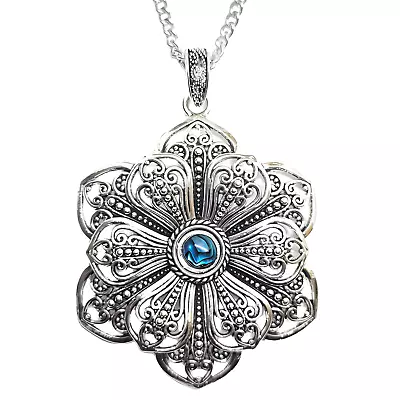 Abalone Mandala Pendant Necklace Statement 33  Chain Large Lotus Bib Jewellery • $21.56