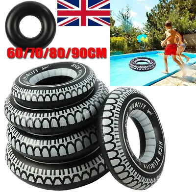 Inflatable Donut Tube Pool Float Beach Swimming Tyre Lilo Swim Ring LARGE JUMBO • £2.99