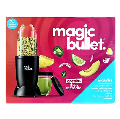 Magic Bullet 7 Piece 250 Watts Personal Blender 18 Oz. MBR-0701AKP Black - NEW • $36.79
