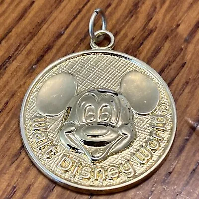 Walt Disney World Mickey Mouse Sterling Silver Gold Vermeil Charm Pendant J9 • $19.99