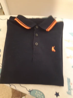 £3 • Buy Blue Zoo Boys Navy And Orange Collared Polo Shirt Age 7/8 Years. New Without Tag