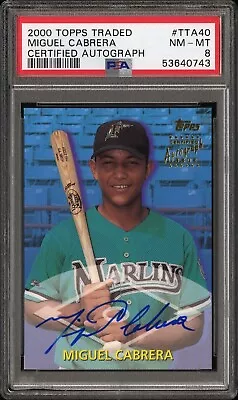 2000 Topps Traded #TTA40 Miguel Cabrera Auto - PSA 8 • $3950