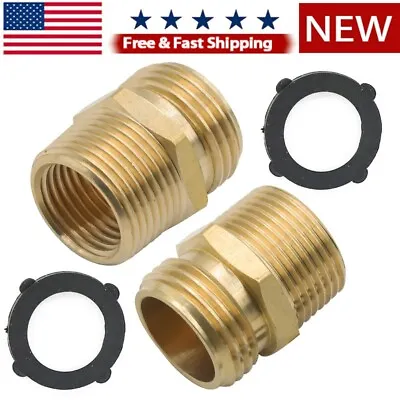 2x Garden Hose Adapter Brass 3/4  Male Or 1/2  Female NPT Pipe To 3/4  GHT Male • $10.98