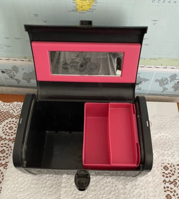 $16 • Buy Caboodles Vintage Makeup Case, Black W/Pink  Mirror & Removable Dividers Y2K