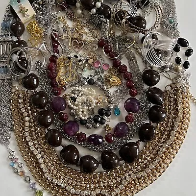 Vintage Grandmas Jewelry Lot - 50 Items Earrings Necklaces Bracelets Etc 240317c • $29.99