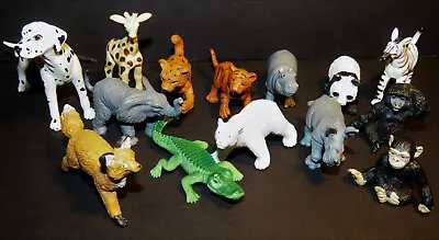 Lot Of 14 Animals Safari MIniature Tiger Panda Leopard Dalmatian • $10