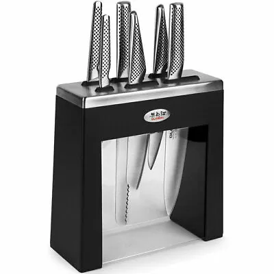 Global Kabuto 7pc Knife Block Set 7 Piece | Black • $449