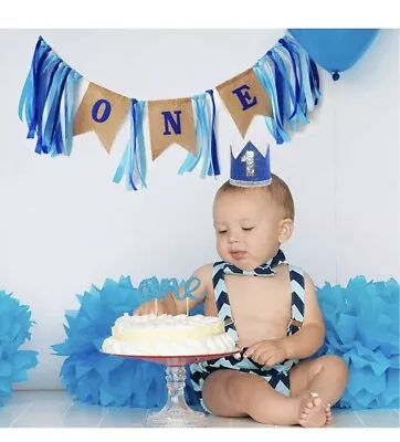 High Chair Banner 1st First Boy Birthday Props Party Decorations Baby Home • $12.99