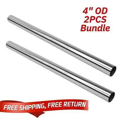 4 Inch OD T304 Stainless STEEL 4' Foot Long STRAIGHT EXHAUST PIPE 17 Gauge • $89.99