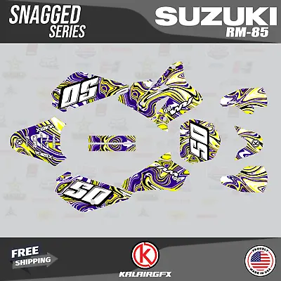 $49.99 • Buy Graphics Kit For Suzuki RM85 (2001-2023) RM 85 Snagged Series - Purple