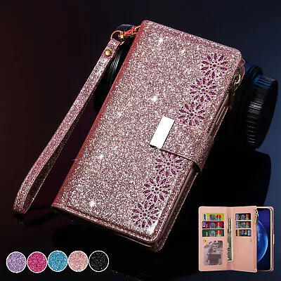 For Huawei Mate 50 20 10 Pro Lite Y7 P Smart 2019 Glitter Zip Wallet Flip Cover  • $14.51