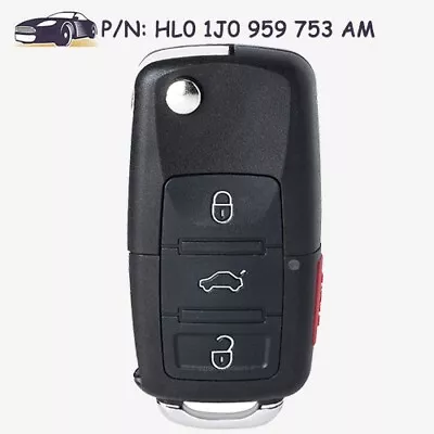 Flip Remote Key Fob 1J0 959 753 AM NBG735868T For VW Beetle Golf Jetta Passat • $14.87