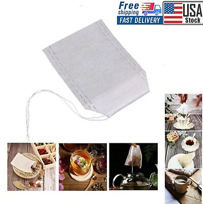 $6.41 • Buy 500Pcs Empty Teabags String Heat Seal Spice Filter Paper Herb Tea Bag 5.5 X7CM