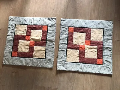 Pair Of Handmade Patchwork Quilted 16” Cushion Covers • £5