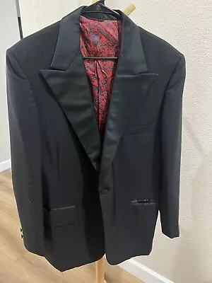 Men’s Vintage Saks Fifth Avenue Black Tuxedo Jacket Size 44L • $45
