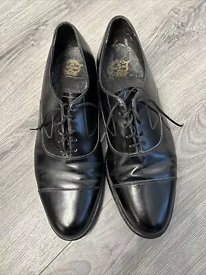 The Florsheim Shoe Mens 12D Vintage Black Leather Lace Up Oxford Dress Shoe USA • $19.88