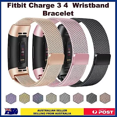 For Fitbit Charge 3 4 Replacement Wristband Watch Band Strap Bracelet Milanese • $9.99