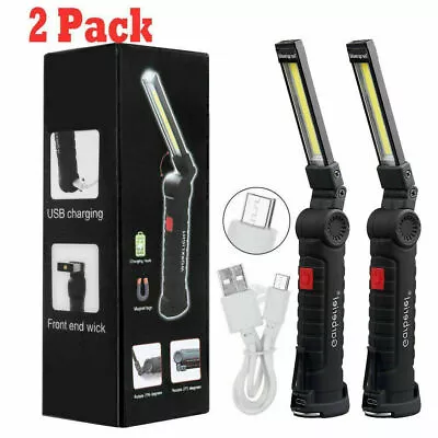 Rechargeable LED COB Work Light Mechanic Flashlight Lamp Magnetic Base Bright • $15.99