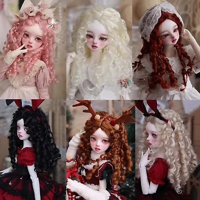 For 9-10  10-11  11-12  1/3 1/4 1/6 1/8 Bjd Doll Synthetic Mohair Curly Wig Hair • $24.28