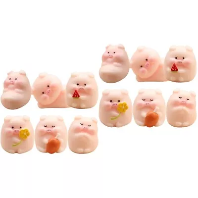  12 Pcs Micro Landscape Pig Resin Bookshelf Decor Animal Model • £11.65