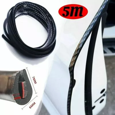 5M 16FT Carbon Fiber Door Edge Scratch Guard Seal Rubber Strip Protector Trim • $17.49