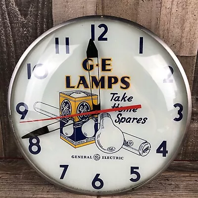 Vtg Telechron G.E. General Electric Lamp Light Bulb Advertising Wall Clock Works • $999.99