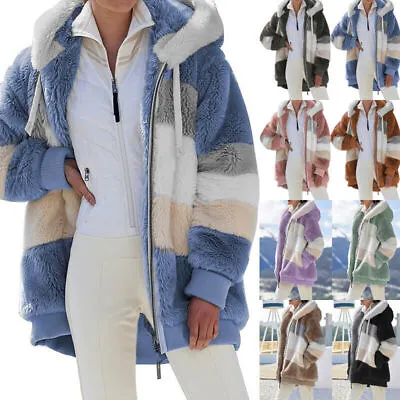 Womens Winter Warm Fleece Hoodies Coat Jacket Casual Outwear Overcoat Plus Size. • £15.50