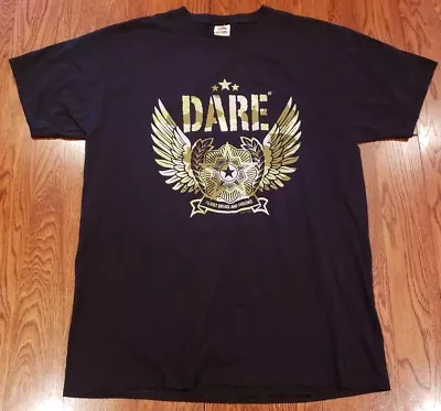 D.A.R.E. T-Shirt Size L Camo Black Drug Abuse Resistance Education Mens • $8.50