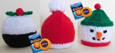 £4.49 • Buy Christmas Pudding, Santa Hat, Snowman , Chocolate Orange Cover Knitting Pattern