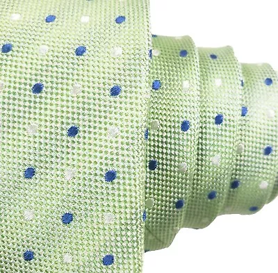 Canali 1934 Mint Green Polka Dot Tie 3  Silk 60L • $49