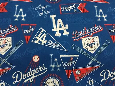 Los Angeles Dodgers V 60  Wide Cotton Fabric By The Yard By The 1/2 Yard • $6