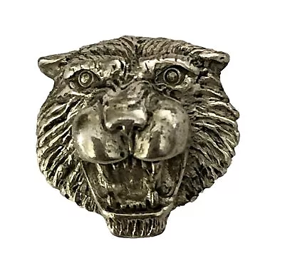 Vtg Tiger Tie Tack Pin 745 Sterling Silver Lion Panther Cat 3D Fierce • $34.99